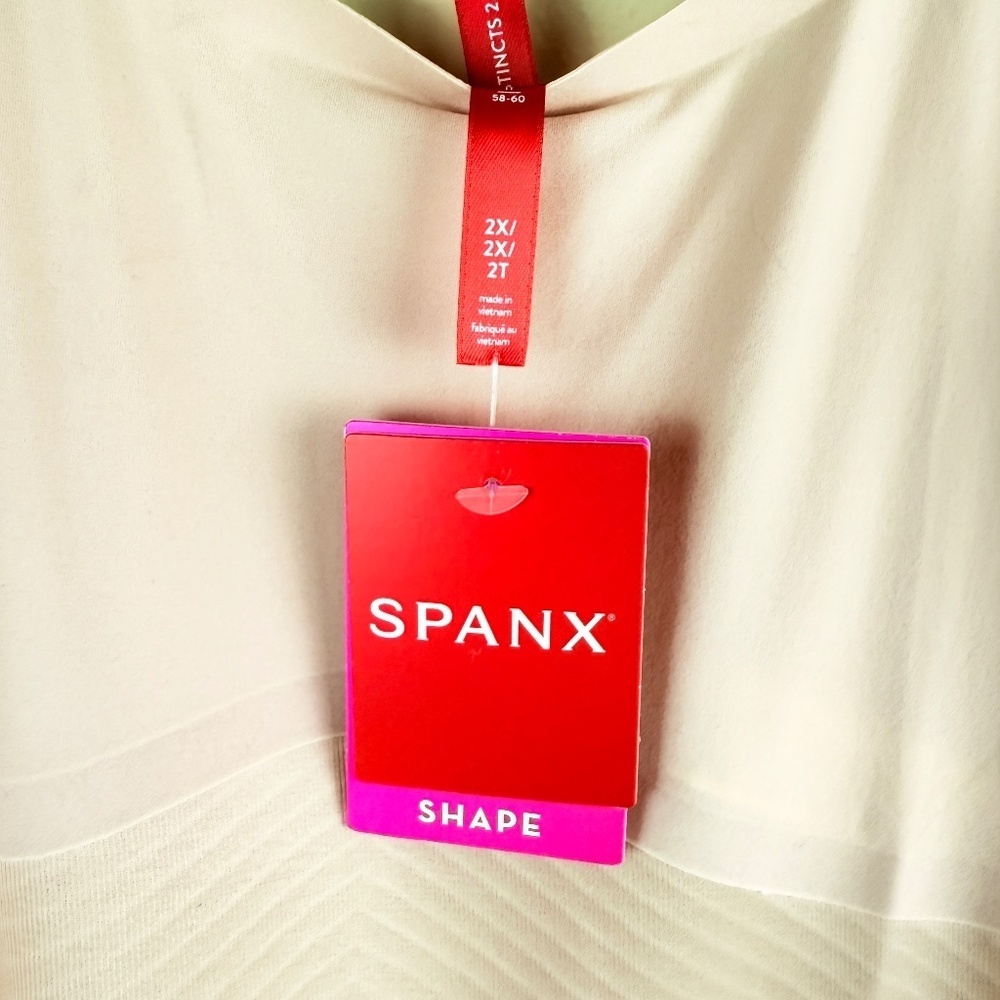 NWT Spanx Tank Panty Bodysuit Champagne Beige 2X/2T - Picture 4 of 10